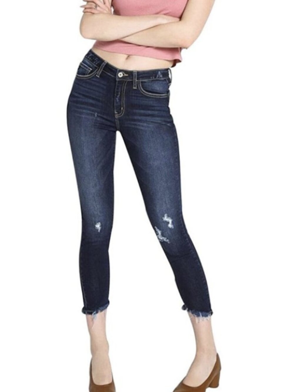 Kancan Women's High Rise Ankle Skinny Jeans